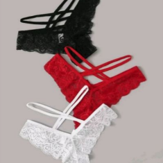 3 Lace Cut-Out Panty Set